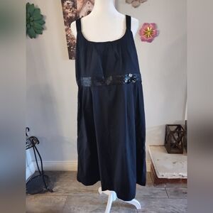 Black Sleeveless Dress with Sequin Detail #246